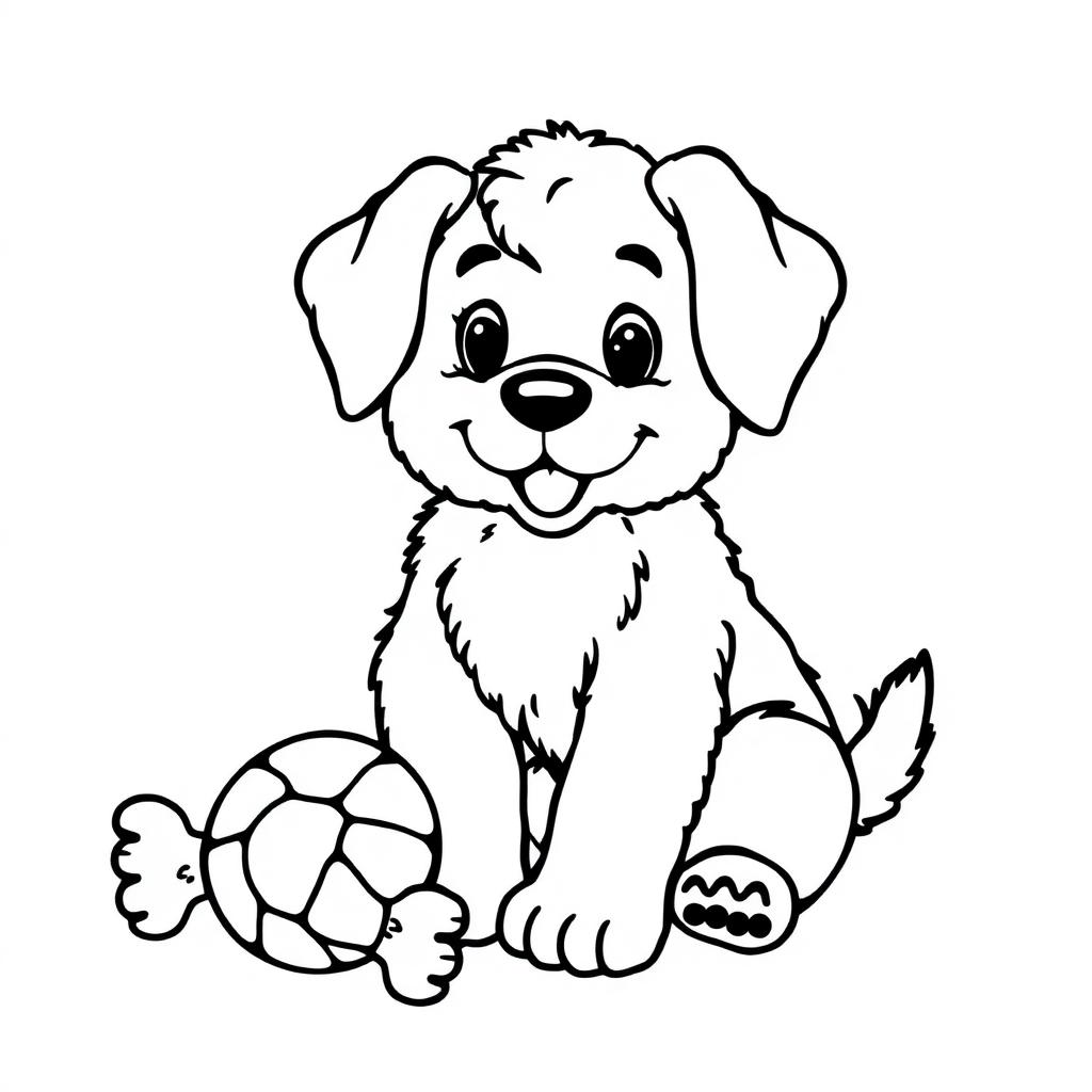 Desenho infantil para colorir: 🐶 Cachorrinhos